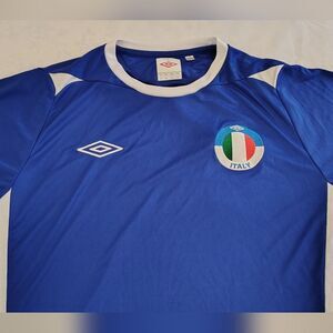 Umbro Italy Blue & White Soccer Shirt Sz